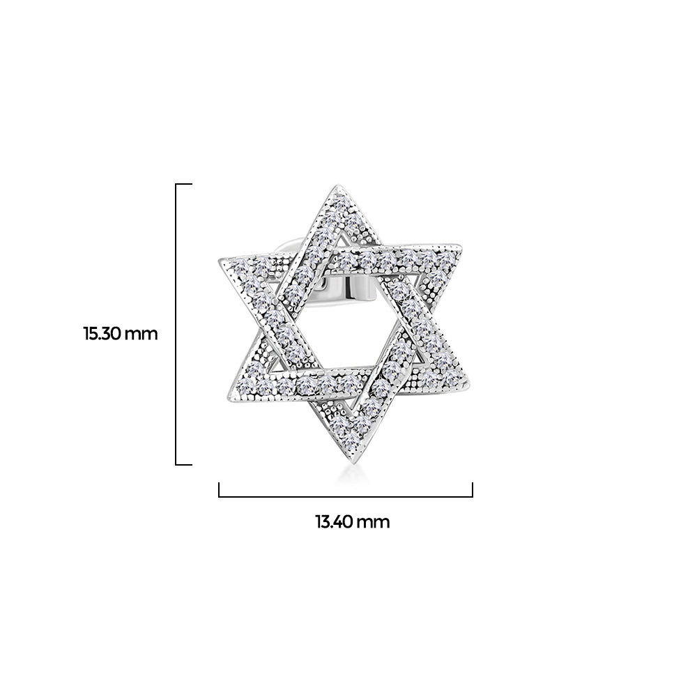 Layered Star of David 925 Sterling Silver Studs