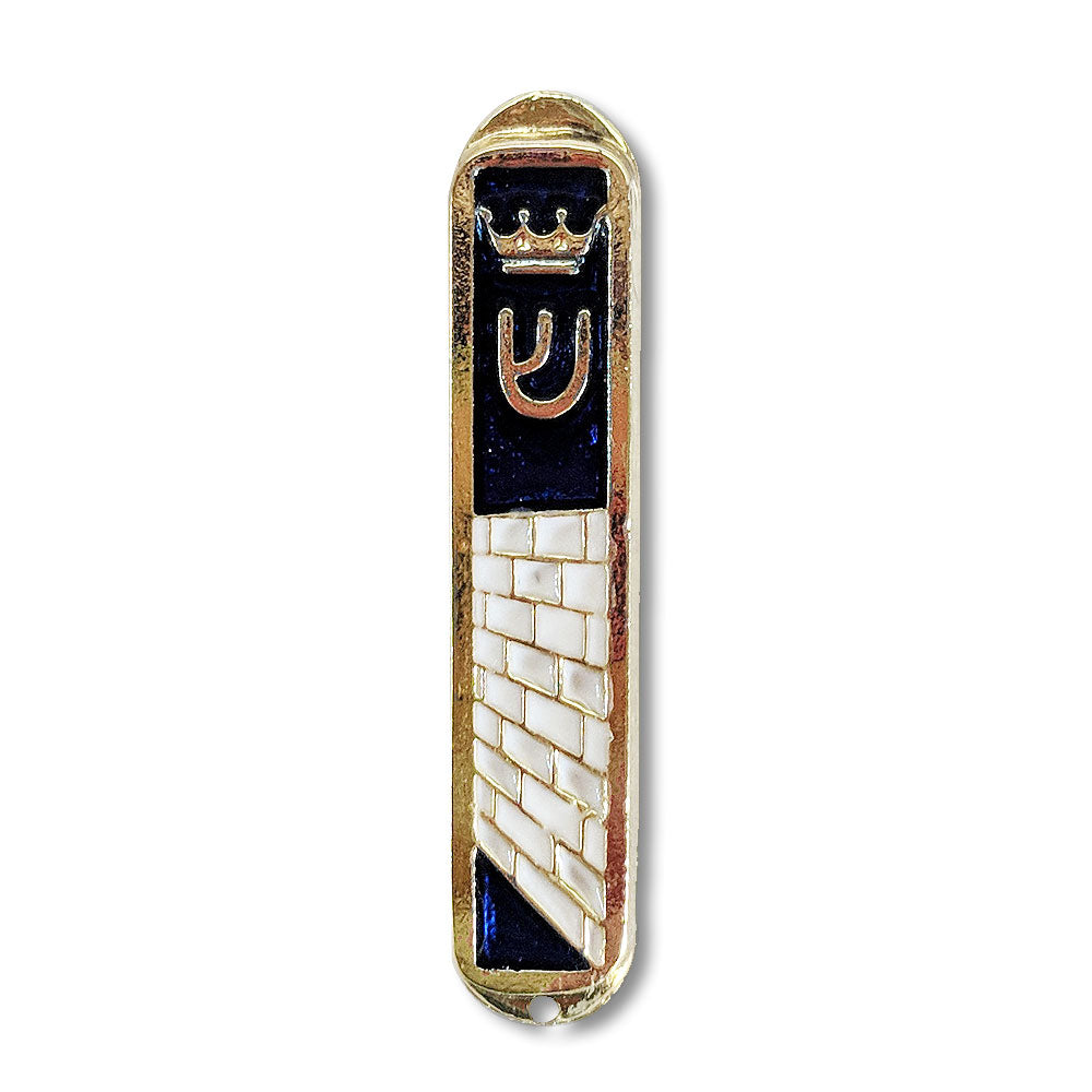 Metal Gold-Tone Small Novelty Car Mezuzah Case from Jerusalem, 2" - Made in Israel