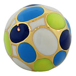 Stainless Steel Yellow Gold-Tone Green White Blue Multicolor Statement Ring