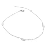 Stainless Steel Silver-Tone Feather Anklet Bracelet