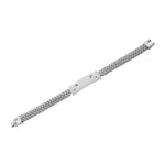 Stainless Steel Silver-Tone Double Wheat Chain Classic Men's Bracelet
