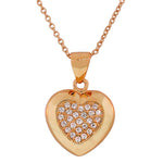 925 Sterling Silver Love Heart White CZ Pendant Necklace