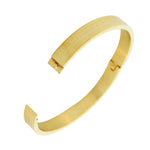 Stainless Steel Gold Classic Oval Lord's Prayer in Italian Bangle Bracelet