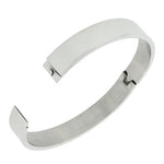Stainless Steel Multicolor Oval-Shaped Silver-Tone Bangle Bracelet