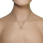 925 Sterling Silver White Clear Blue CZ Frog Pendant Necklace