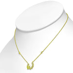 925 Sterling Silver Bezel-Set CZ Horseshoe Butterfly Pendant Necklace, 17"