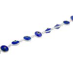 925 Sterling Silver Dark Blue Evil Eye Hamsa Beaded Bracelet
