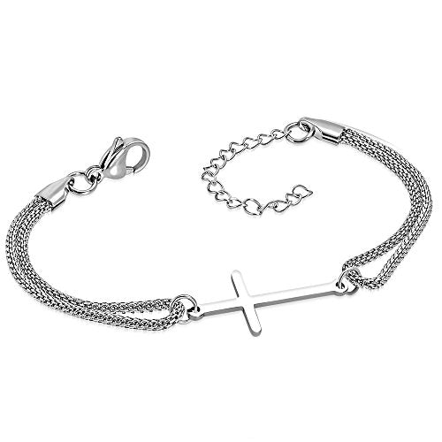 Cross Chain Stainless Steel Bracelet