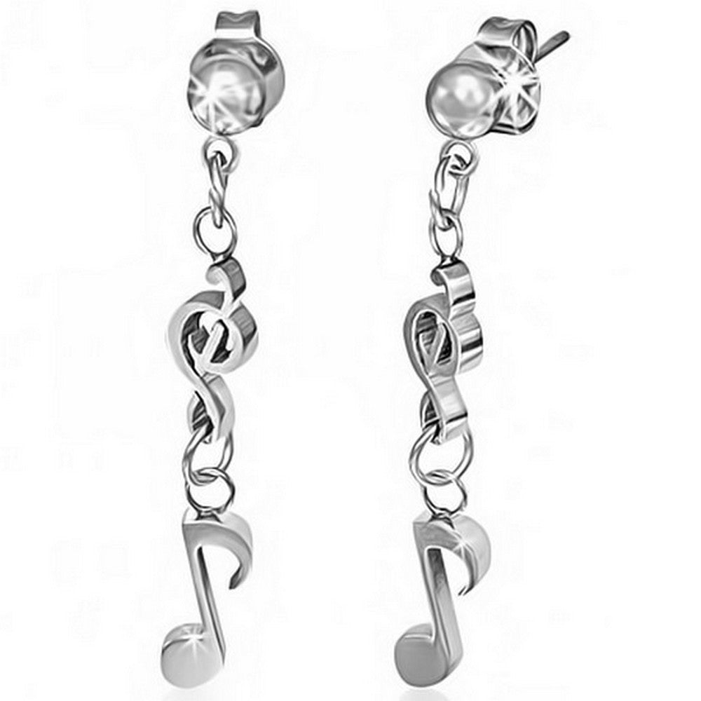 Musical Clef Music Notes Dangle Earrings