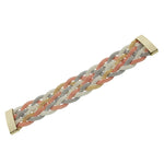 Fashion Alloy Multi-Tone Wide Mesh Bracelet