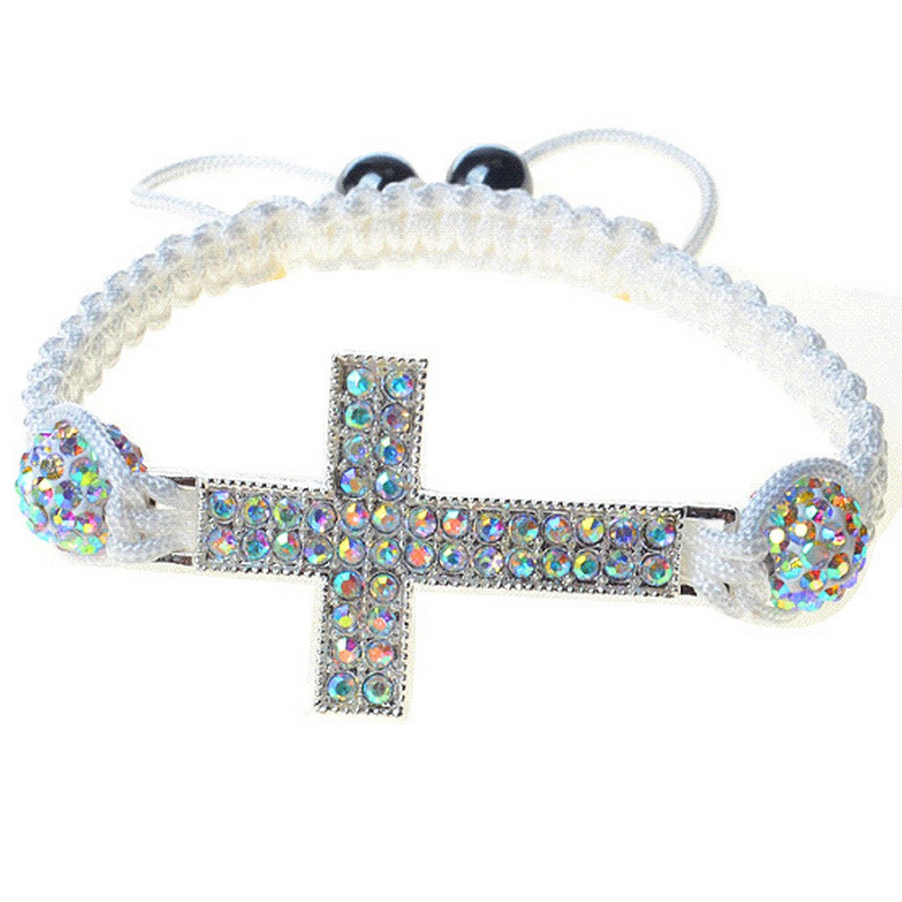 Crystal Cross Rope Bracelet
