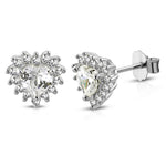 925 Sterling Silver Clear CZ Stud Love Heart Earrings, 0.35"