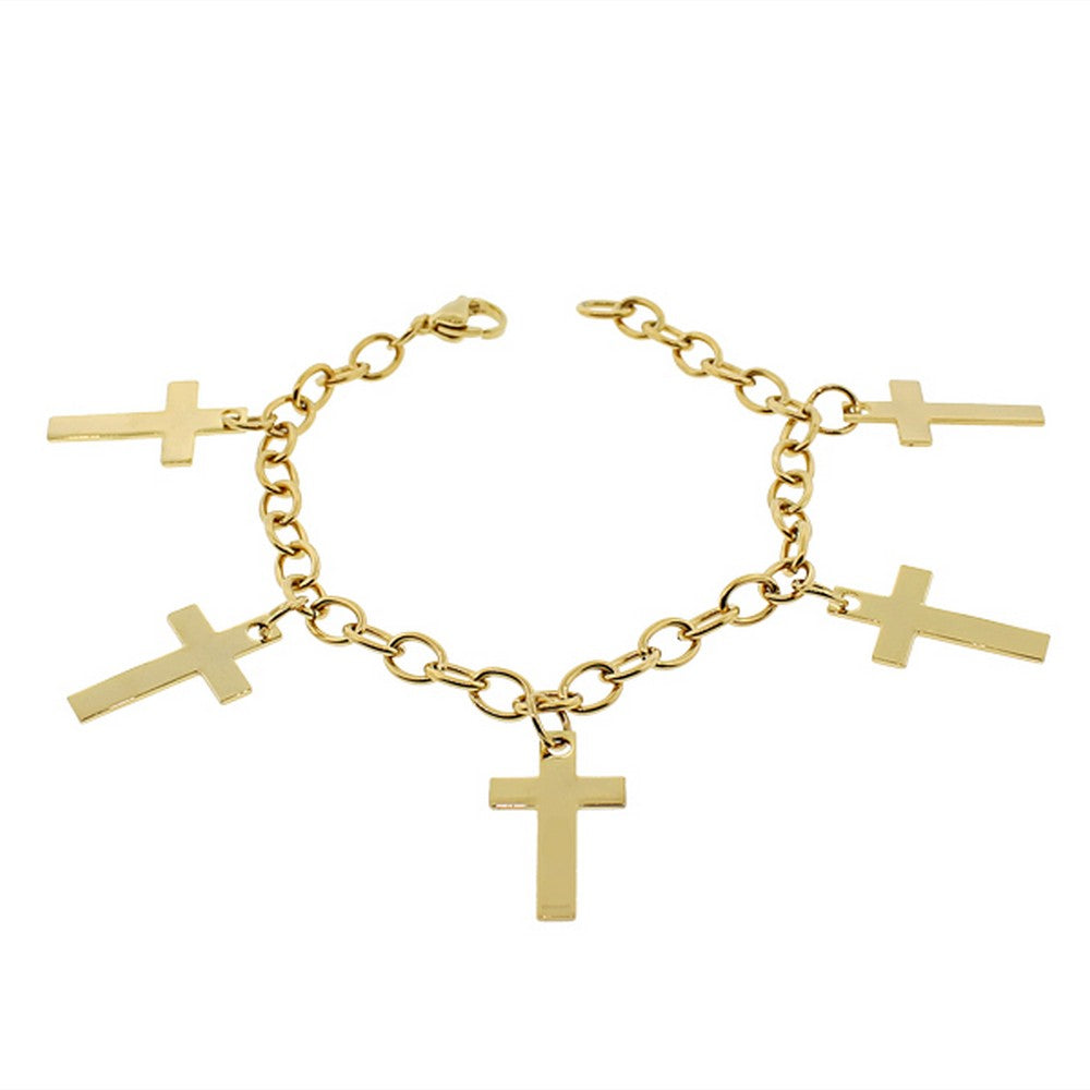 Stainless Steel Cross Link Chain Bracelet