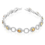 925 Sterling Silver White Multicolor CZ Classic Tennis Bracelet
