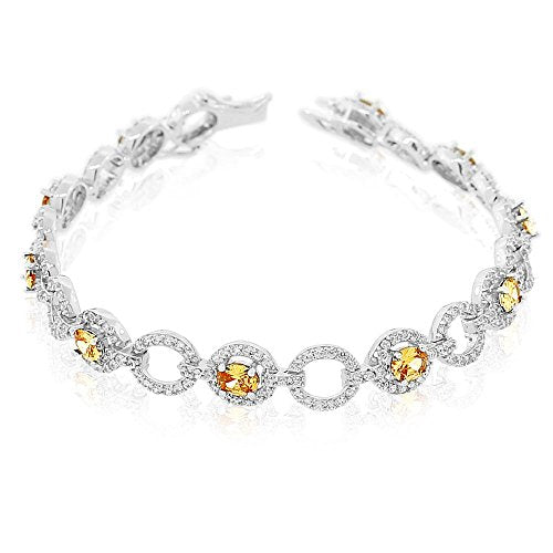 925 Sterling Silver White Purple Violet Amethyst-Tone CZ Classic Tennis Bracelet