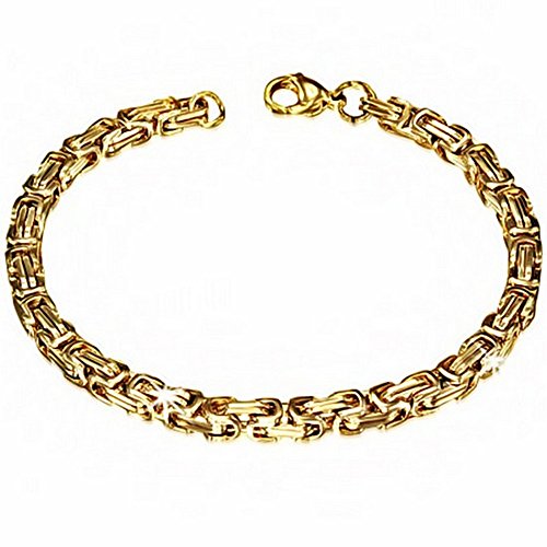 Stainless Steel Silver-Tone Mens Link Chain Bracelet