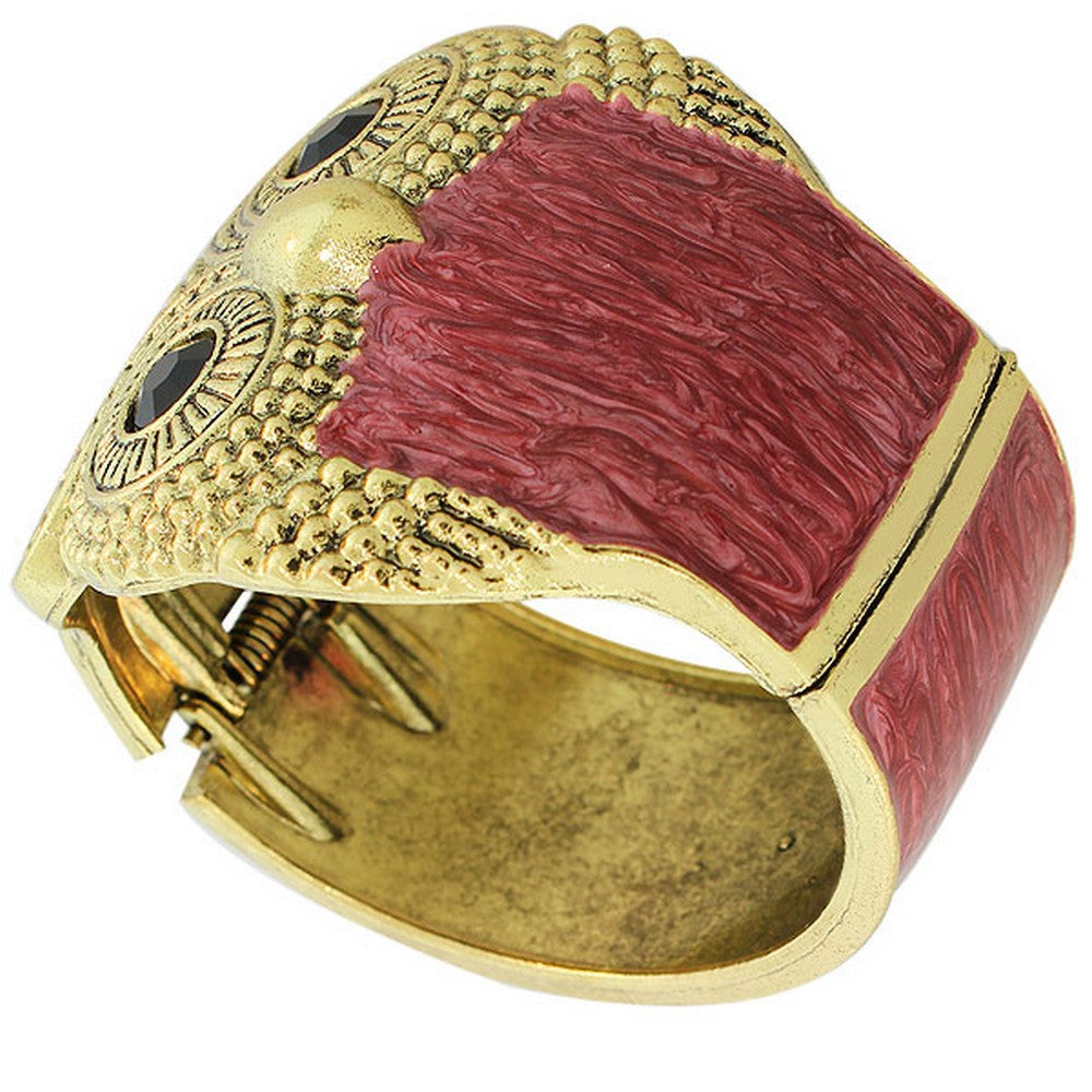 Pink Rose Owl Cuff