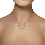 925 Sterling Silver Crossbones Skull White Clear CZ Pendant Necklace