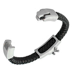 Stainless Steel Leather Skull Knife Rose Men's Bracelet
