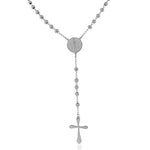 Stainless Steel Yellow Gold-Tone St. Benedict Religious Cross Rosary Beads Necklace
