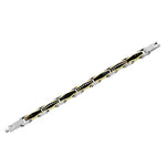 Stainless Steel Black Yellow Gold-Tone Silver-Tone CZ Link Mens Bracelet