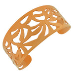 Stainless Steel Rose Gold-Tone Cut-Out Design Wide Open End Cuff Bangle Bracelet