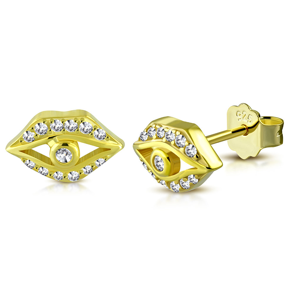925 Sterling Silver Evil Eye Protection Stud Earrings