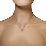 925 Sterling Silver White Clear CZ Small Spider Pendant Necklace