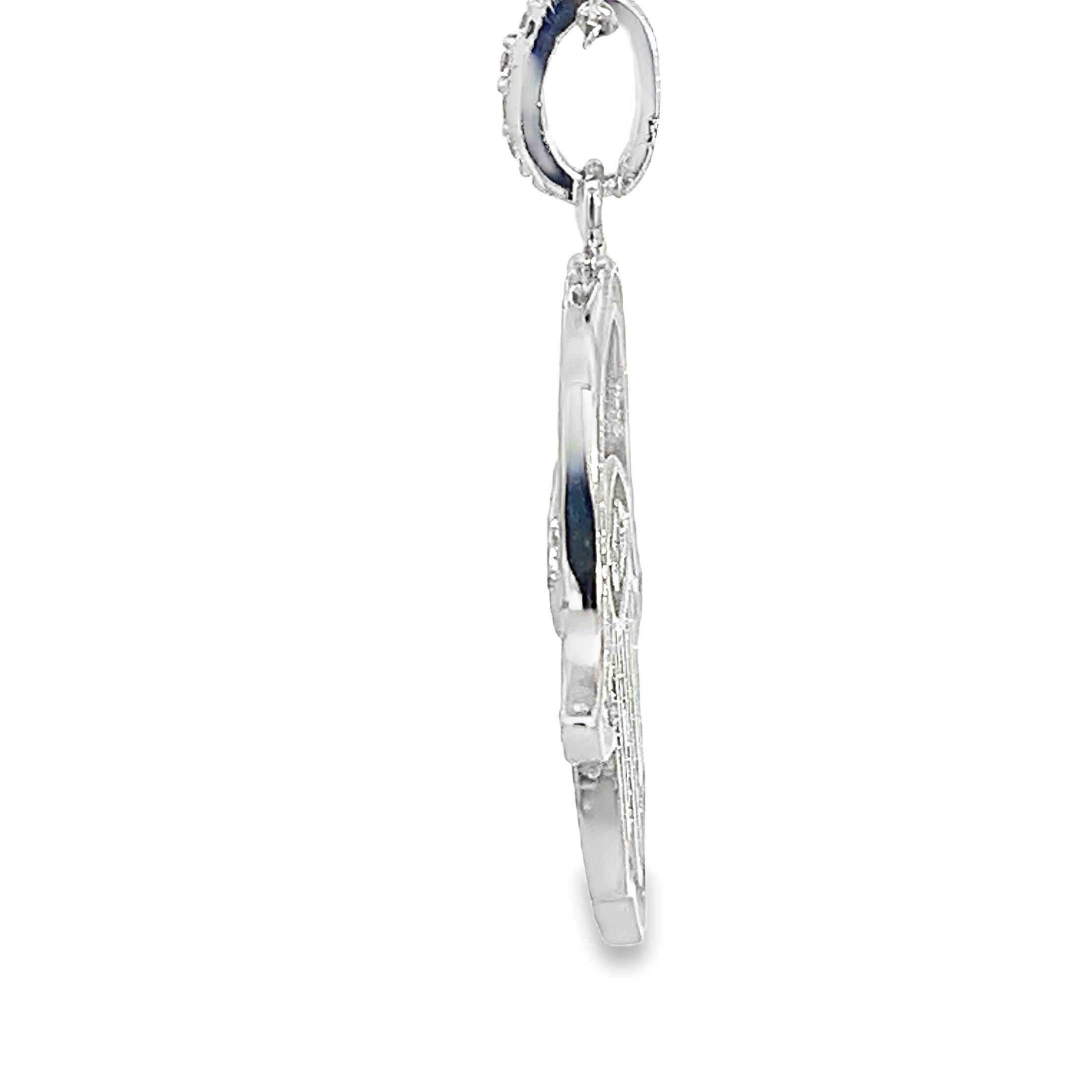My Daily Styles 925 Sterling Silver Hamsa CZ Pendant Necklace