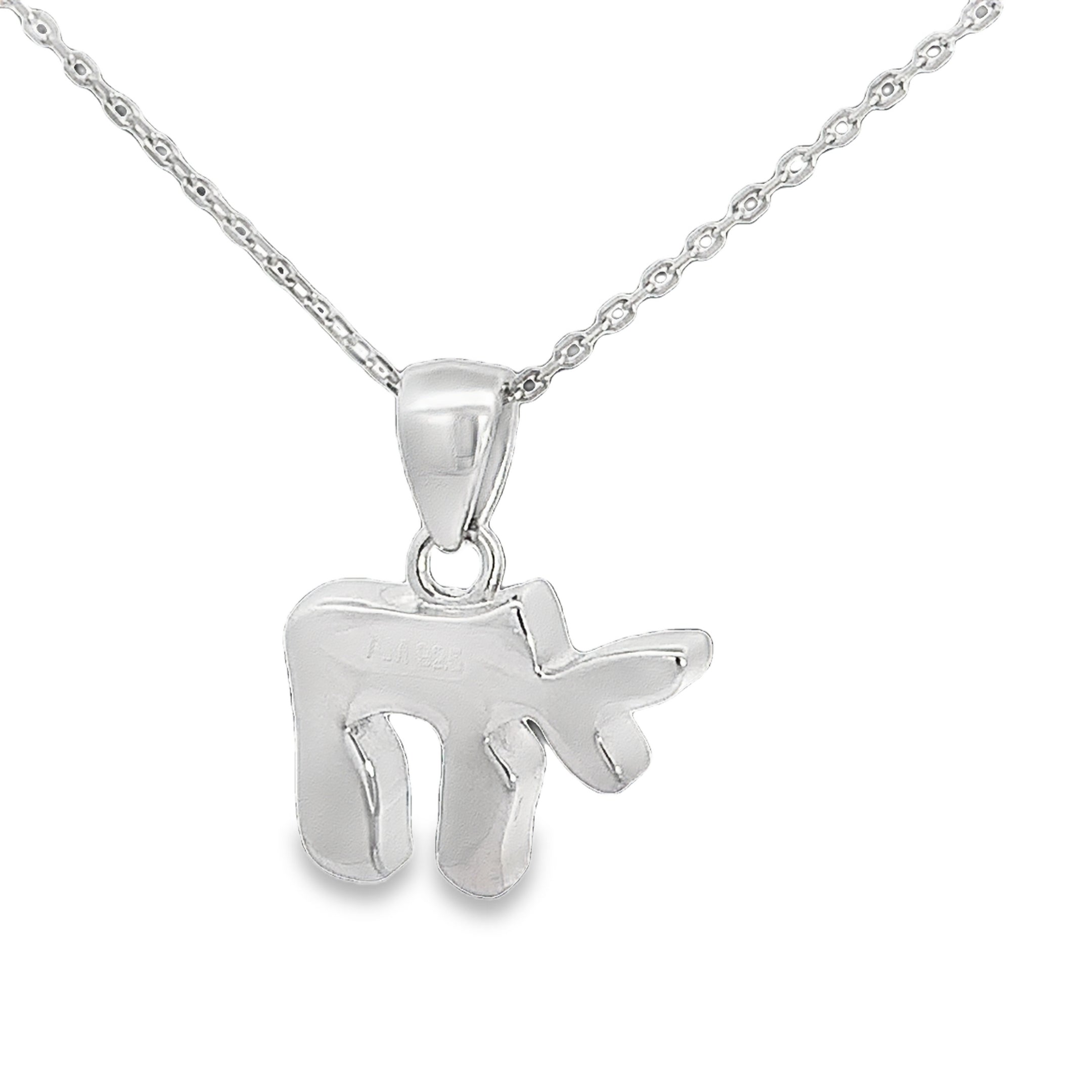 My Daily Styles 925 Sterling Silver Simulated Opal Chai Jewish Pendant