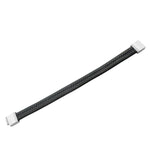 Stainless Steel Black Braided Leather Silver-Tone Mens Wristband Bracelet