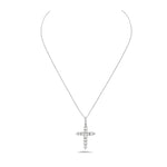 My Daily Styles 925 Sterling Silver Womens or Girls Cubic Zirconia Cross Pendant Necklace And Adjustable Chain 16"-18"