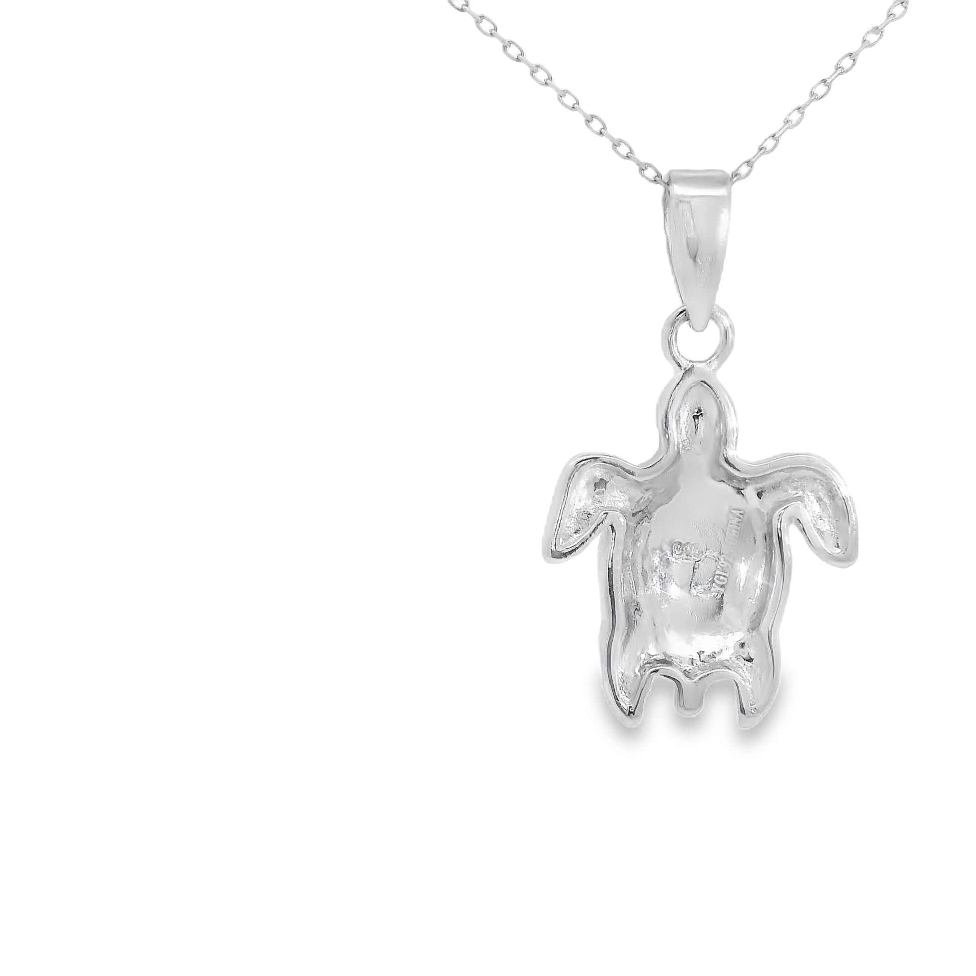 My Daily Styles 925 Sterling Silver Women's Simulated Opal Sea Turtle Pendant with Adjustable Chain (16"-18")