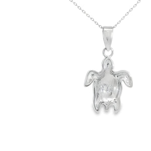 My Daily Styles 925 Sterling Silver Women's Simulated Opal Sea Turtle Pendant with Adjustable Chain (16"-18")