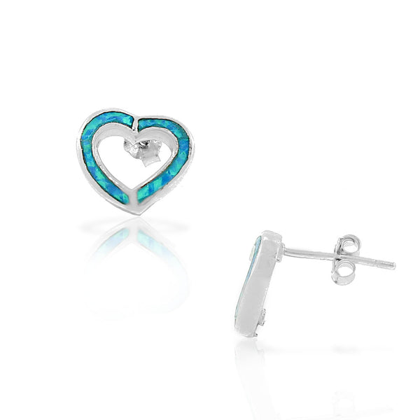 Opal Heart Studs