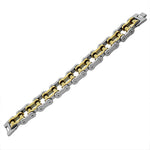 Stainless Steel Two-Tone Link Bike Chain Large Heavy Men's Bracelet