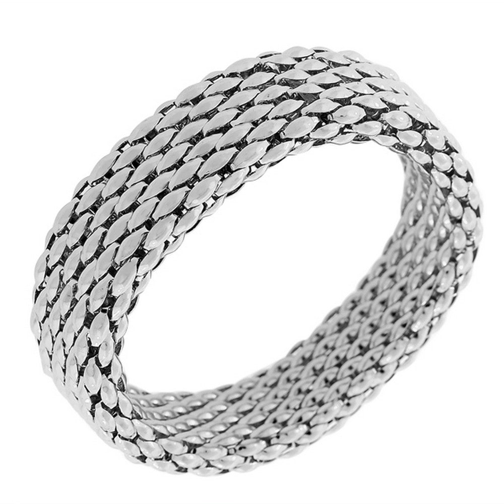 Stainless Steel Mesh Wide Stretch Bangle Bracelet