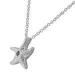 925 Sterling Silver Starfish White CZ Womens Pendant Necklace