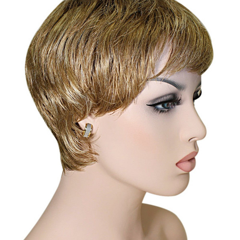 Stainless Steel Yellow Gold Silver-Tone Polished Matte Womens Girls Hoop Huggie Earrings