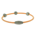 Fashion Alloy Rose Gold-Tone White CZ Evil Eye Bangle Bracelet