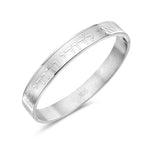 Stainless Steel Silver-Tone Jewish Prayer in Hebrew Ani LeDodi My Beloved Is Mine Song of Songs Bangle Bracelet