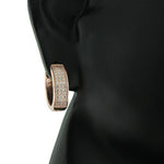 925 Sterling Silver White CZ Hoop Huggie Earrings