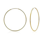 925 Sterling Silver Hoop Earrings for Women Lightweight Endless Silver Thin Hoops 50MM 2" Inch