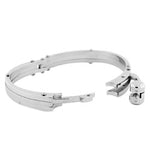 My Daily Styles Stainless Steel Silver-Tone Men's Handcuff Bracelet