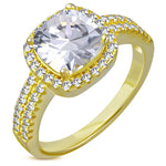 925 Sterling Silver CZ Cushion Cut Halo Engagement Ring