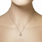 925 Sterling Silver Two-Tone Evil Eye Hamsa White CZ Womens Girls Small Pendant Necklace