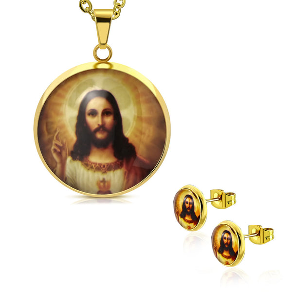 Jesus Medallion Jewelry Set
