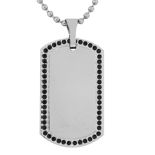 Black Frame Dog Tag Necklace