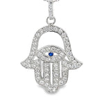 My Daily Styles 925 Sterling Silver Hamsa CZ Pendant Necklace