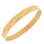 Stainless Steel Rose Gold-Tone Faceted Bangle Bracelet